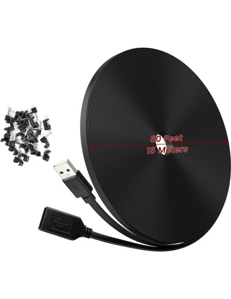 Cable de Extensión USB 15 m YEAOI para Cámaras Wyze Cam Cable de Extensión USB 15 m YEAOI para Cámaras Wyze Cam