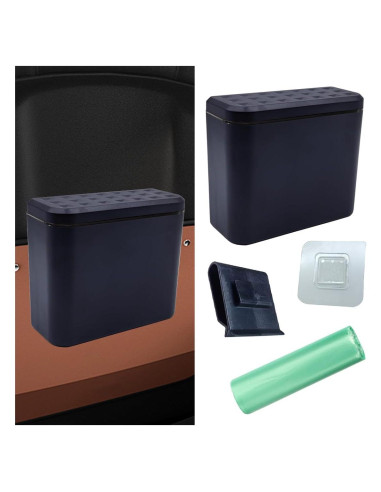 Basurero para Auto BDZMC Impermeable con Tapa 15.6x13.3cm