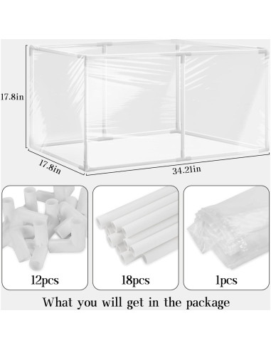 Invernadero Mini Desmontable Warmfarm 43x43x89 cm PVC PE