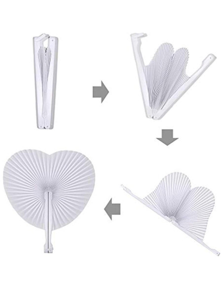 20 Abanicos de Papel Plegables Corazón Plateado Bestage 20 Abanicos de Papel Plegables Corazón Plateado Bestage