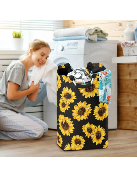 Cesta de Ropa Plegable Senya 62L Girasol Negro Cesta de Ropa Plegable Senya 62L Girasol Negro