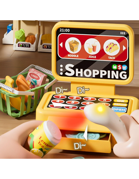Juego de Supermercado KAMESTORY con Caja Registradora Verde Juego de Supermercado KAMESTORY con Caja Registradora Verde
