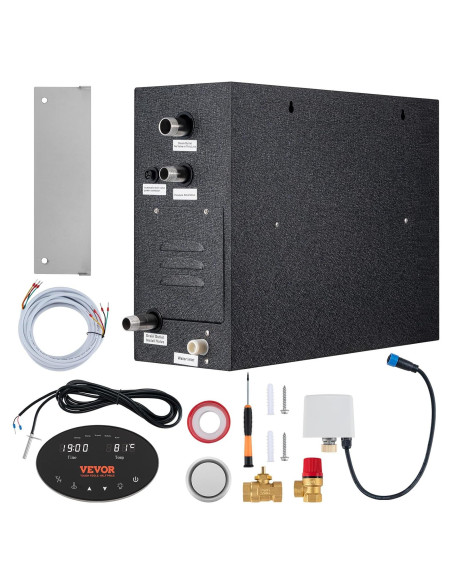 Generador de Vapor VEVOR 10.5 kW con Drenaje Automático y Control Táctil Generador de Vapor VEVOR 10.5 kW con Drenaje Automático y Control Táctil