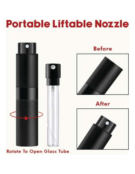 Atomizador de Perfume Recargable Ruzar 8ml - Paquete de 3 Atomizador de Perfume Recargable Ruzar 8ml - Paquete de 3