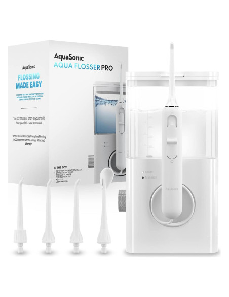 Irrigador Dental AquaSonic Aqua Flosser PRO 591 ml Blanco Irrigador Dental AquaSonic Aqua Flosser PRO 591 ml Blanco
