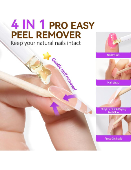 Removedor de Pegamento de Uñas Gelike EC 4 en 1 15ml Sin Olor Removedor de Pegamento de Uñas Gelike EC 4 en 1 15ml Sin Olor
