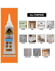 Sellador Impermeable Gorilla 100% Silicona Claro 2 Paquetes 2