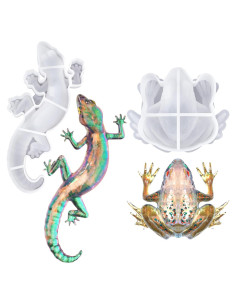 Moldes de Silicona para Resina LET'S RESIN - Rana y Lagarto 2 Pcs