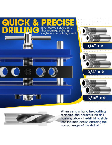 Kit de Plantilla de Alineación Automática BLEAK 5 Brocas 6 Bushings