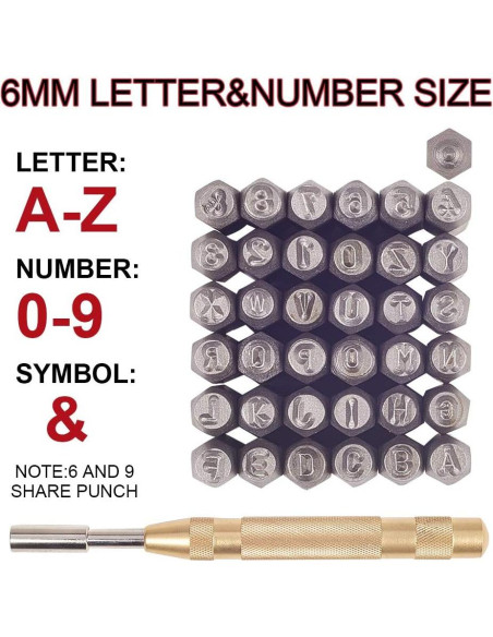 Kit de Estampado de Metal PH PandaHall 37 Piezas Letras y Números Kit de Estampado de Metal PH PandaHall 37 Piezas Letras y Números