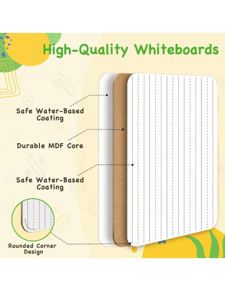 Ohuhu 25 Pizarras Blancas Doble Cara 22.86x30.48 cm con Marcadores Ohuhu 25 Pizarras Blancas Doble Cara 22.86x30.48 cm con Marcadores