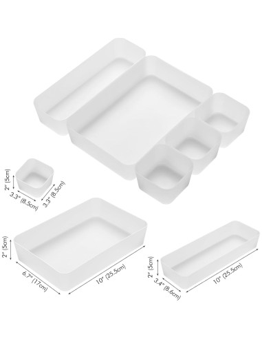 Organizador de Cajón Poeland 5 Pcs Mate Translúcido