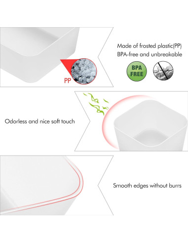 Organizador de Cajón Poeland 5 Pcs Mate Translúcido