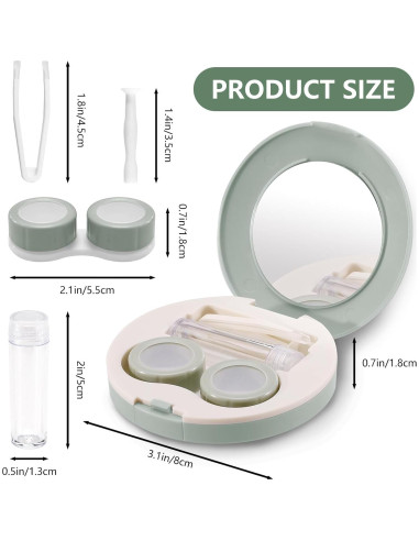 Kit de Estuche de Lentes de Contacto de Viaje 5 en 1 Rosa