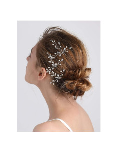 Pinzas de cabello de perlas y cristales fxmimior - Paquete de 3