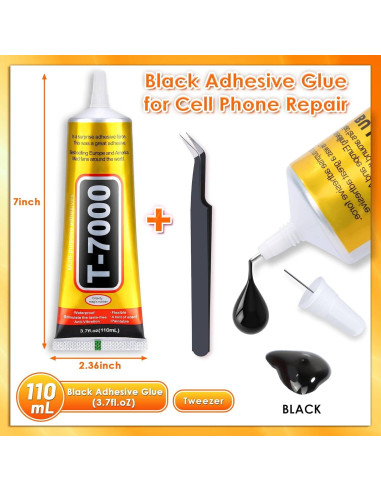 Pegamento Adhesivo Negro T-7000 Cridoz 110ml Multiusos