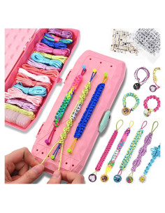 Kit de Pulseras de Amistad Cangroo con Telar Rosa 200 Cuentas