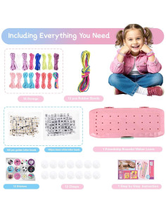 Kit de Pulseras de Amistad Cangroo con Telar Rosa 200 Cuentas 2