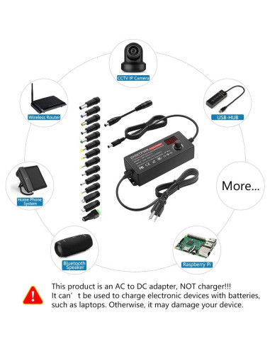 Fuente de Alimentación Ajustable SHNITPWR 72W 3V-24V AC/DC