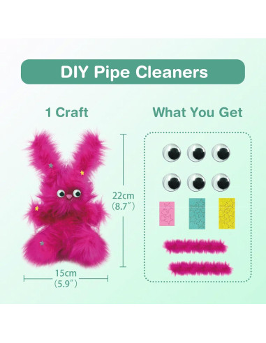 Juego de Manualidades Avenir Limpiadores de Tubos 22cm Color Rosa Rojo