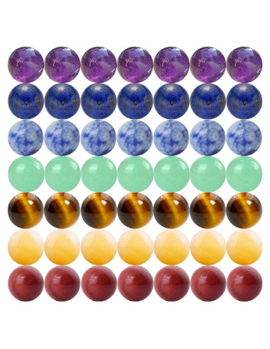 Perlas de Piedra Natural 7 Chakras Cmidy 100pcs 8mm Multicolor