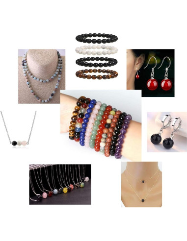 Perlas de Piedra Natural 7 Chakras Cmidy 100pcs 8mm Multicolor
