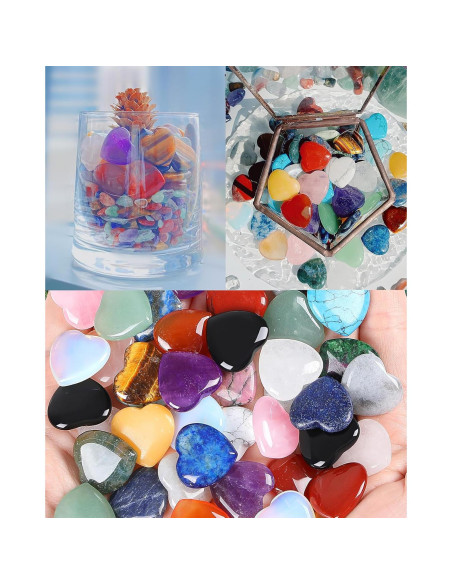Conjunto de 10 Cristales Corazón QINJIEJIE - Cuarzo Rosa y Más Conjunto de 10 Cristales Corazón QINJIEJIE - Cuarzo Rosa y Más