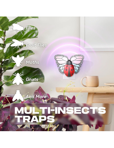 Trampa de Insectos Voladores ILCPP con Luz UV y 3 Recargas