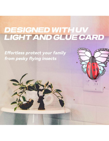 Trampa de Insectos Voladores ILCPP con Luz UV y 3 Recargas