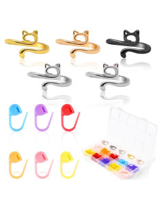 Kit de Anillos de Crochet LBU con 100 Marcadores de Puntos