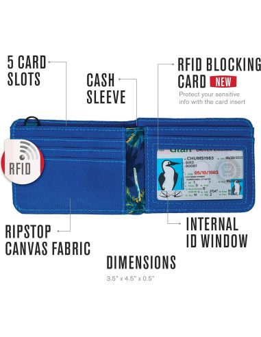 Cartera Chums Rover Bifold para hombres con bloqueo RFID - Geo
