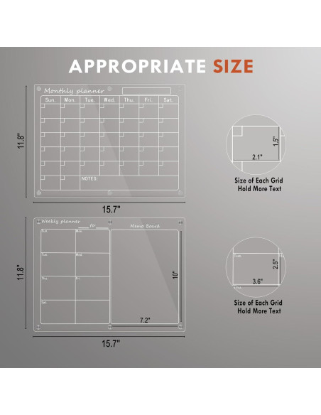 Calendario Acrílico Magnético SWSKR 30.48x40.64cm para Nevera Calendario Acrílico Magnético SWSKR 30.48x40.64cm para Nevera