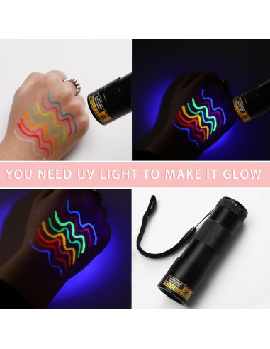 Set de Delineadores Líquidos UV Neón BOBISUKA 8 Colores Mate
