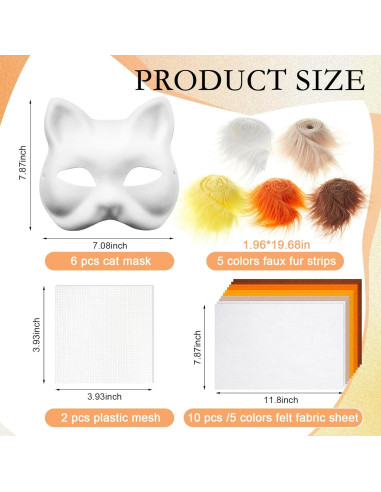 Kit de Máscaras Therian DIY Gato Seenelling - 6 Piezas