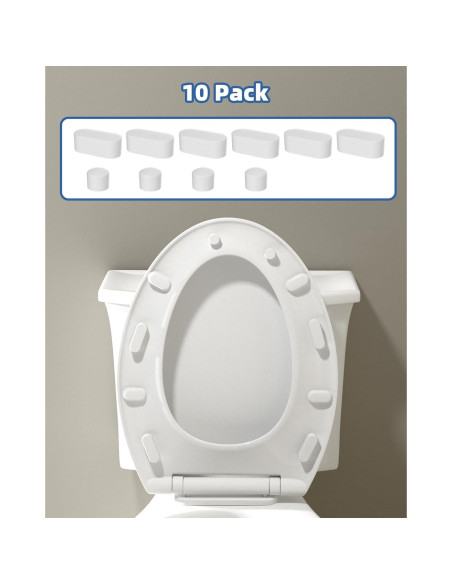Topes para Asiento de Inodoro Hibbent - 10 Piezas, Blanco Topes para Asiento de Inodoro Hibbent - 10 Piezas, Blanco
