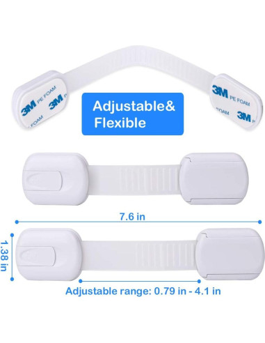 Cerraduras de Seguridad para Gabinetes Socub 4 Pack - Ajustables