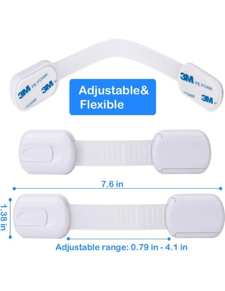 Cerraduras de Seguridad para Gabinetes Socub 4 Pack - Ajustables Cerraduras de Seguridad para Gabinetes Socub 4 Pack - Ajustables