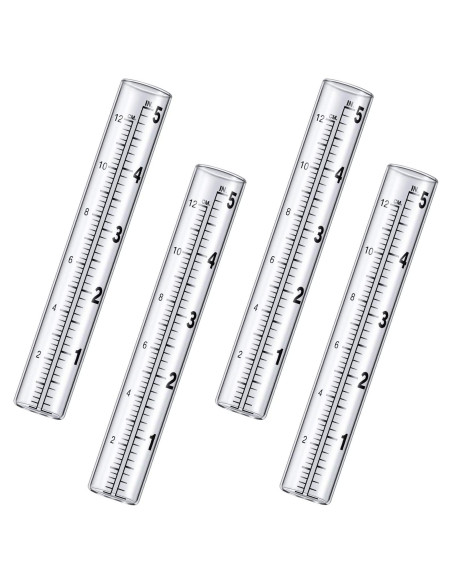 Pluviómetro de Vidrio Frienda 4 Piezas 12.7 cm Escala Pluviómetro de Vidrio Frienda 4 Piezas 12.7 cm Escala