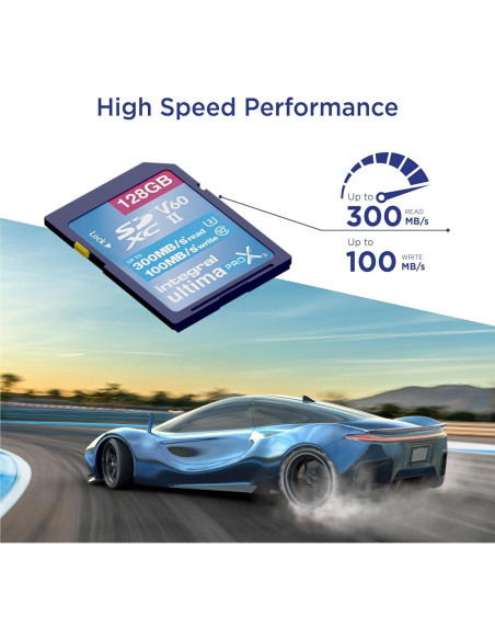 Tarjeta de Memoria Integral 128GB UHS-II V60 2-Pack 300MB/s Tarjeta de Memoria Integral 128GB UHS-II V60 2-Pack 300MB/s
