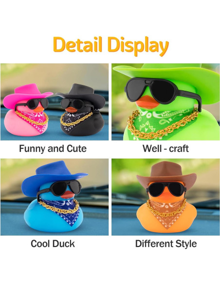 Patito de Goma Decorativo Wonuu con Sombrero y Gafas - Negro Patito de Goma Decorativo Wonuu con Sombrero y Gafas - Negro