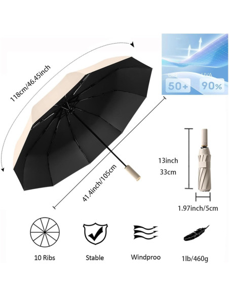 Paraguas Compacto Automático Erised 105 cm UV Protección Paraguas Compacto Automático Erised 105 cm UV Protección