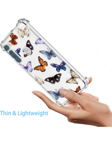 Funda TPU Moto One Fusion Plus - Flores y Mariposas Coloridas