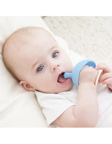 Chupete de Silicona Mombella para Bebés 3-12 Meses - Azul