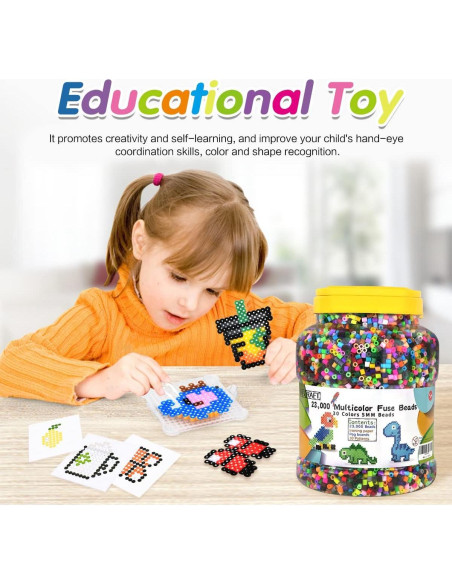 Kit de Perlas Fusibles Multicolor Inscraft 23000 Piezas 30 Colores Kit de Perlas Fusibles Multicolor Inscraft 23000 Piezas 30 Colores