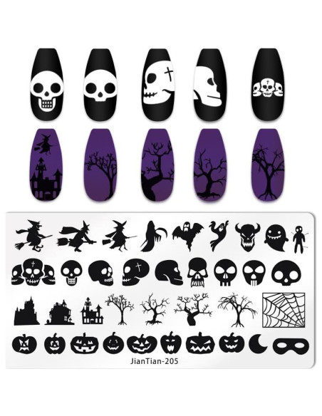 Kit de Estampado de Uñas Halloween JERCLITY 6 Piezas Kit de Estampado de Uñas Halloween JERCLITY 6 Piezas