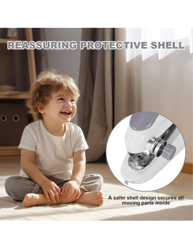 Máquina de Coser Eléctrica Mini N35-203 Gris - Doble Velocidad