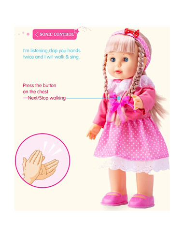 Muñeca Caminante Interactiva POCO DIVO 43 cm Niña Cantante