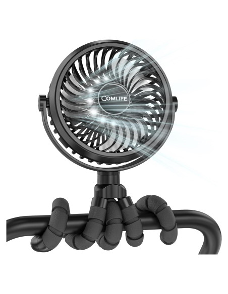 Ventilador de Cochecito COMLIFE D07 con Luz LED y Batería Ventilador de Cochecito COMLIFE D07 con Luz LED y Batería