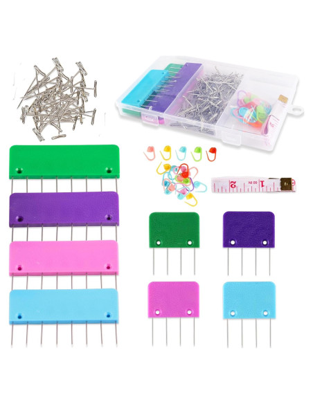 Kit de Bloqueo de Ganchillo Svartur con 8 Peines y 100 Pines Kit de Bloqueo de Ganchillo Svartur con 8 Peines y 100 Pines