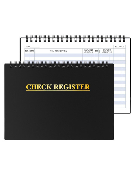 Registro de Cheques Blugool Mediano Negro 106 Páginas Registro de Cheques Blugool Mediano Negro 106 Páginas
